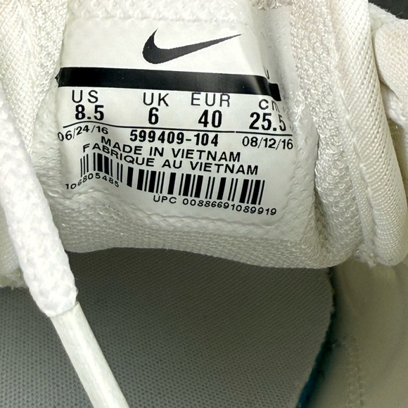 Nike Air Max Thea Triple White Sneaker 8.5 Womens Lace Up Shoes - Picture 9 of 10